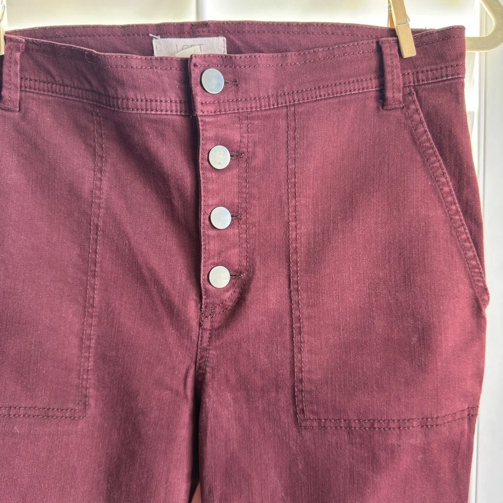 LOFT Maroon Button-Front Jeans Size 6T - Picture 4 of 9